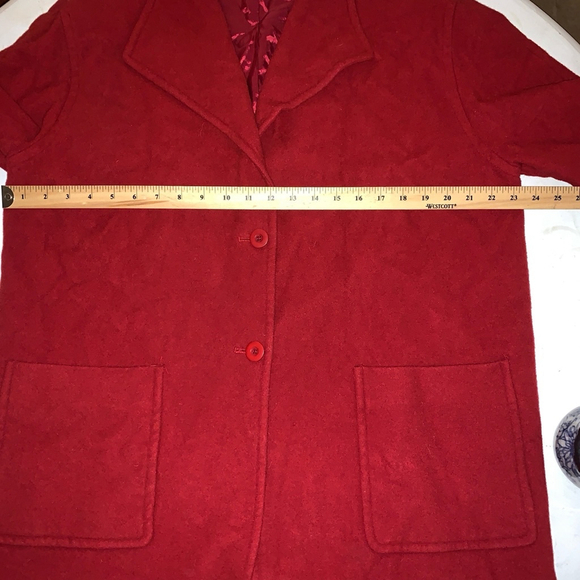 Bianca Nygard Red Wool Coat Size 12 - Picture 8 of 9